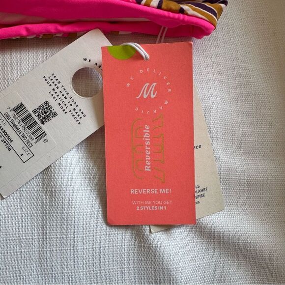 Maaji Girls' Standard Bikini Set Iceland Radiant Pink Reversible 4 - Picture 9 of 11